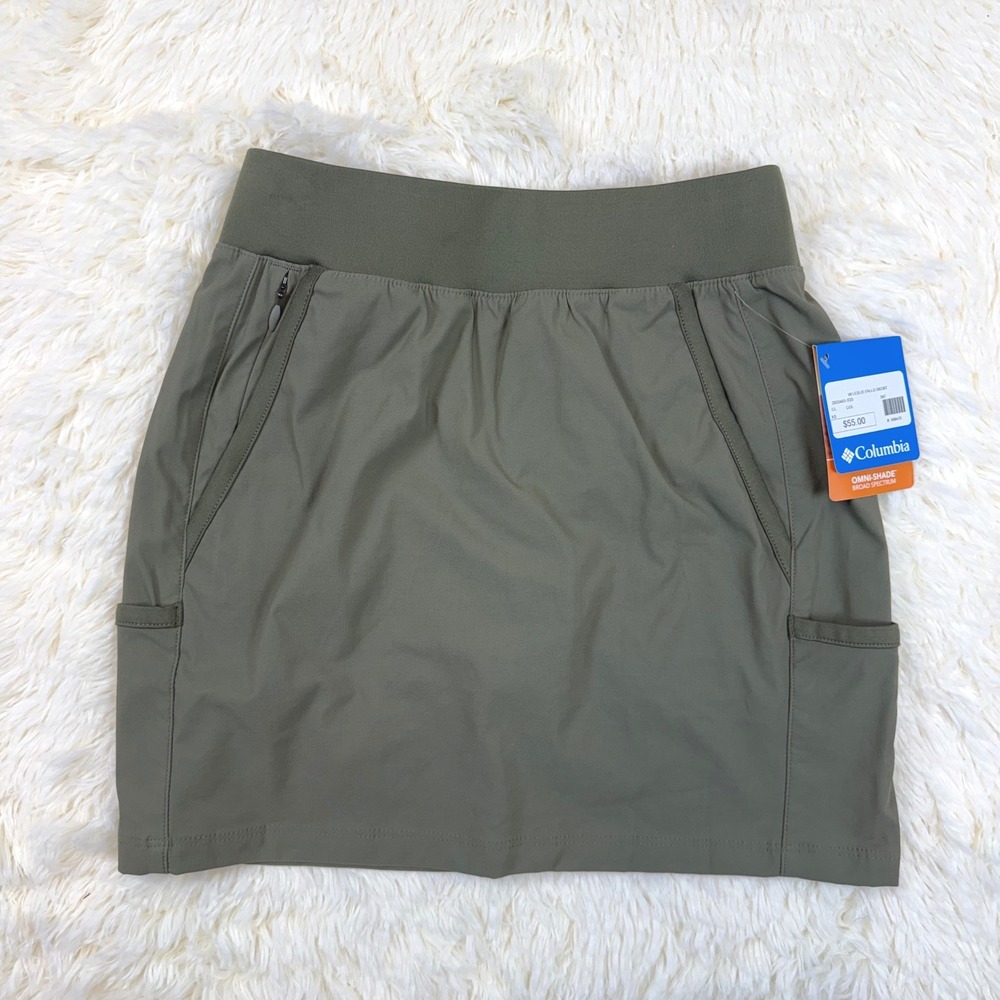 NWT Columbia Leslie Falls Skort Women XS Green Omni-Shade Active Hiking